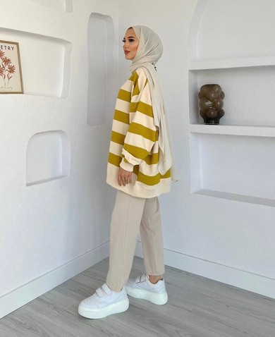 Bark Oversize Sweatshirt Yağ Yeşili
