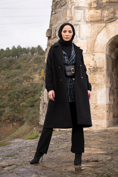 Class Kaşe Kaban Siyah