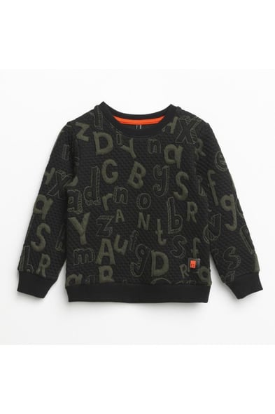 Erkek Çocuk Bisiklet Yaka Nakışlı Sweatshirt 1-5