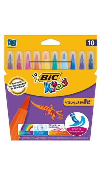 Bic Visa Keçeli Kalem Fırça Uçlu 10 Renk