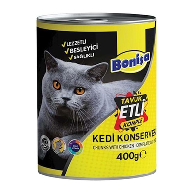 Bonisa Parça Tavuk Etli Kedi Konserve 400 Gr