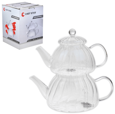 Chef Star Çizgili Cam Çaydanlık Mnb04252