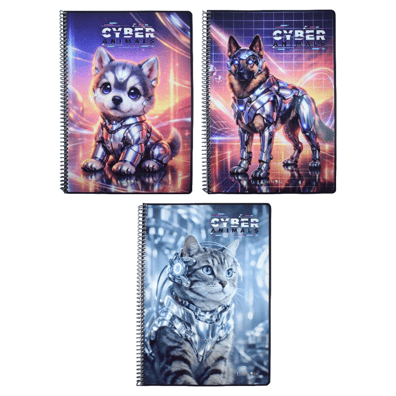 Cyber Animals A4 Çizgili Defter