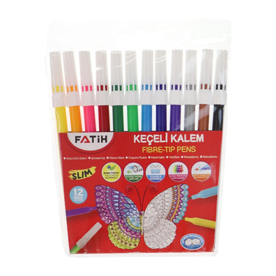 Fatih Slim 12 Renk Keçeli Kalem Pk.12