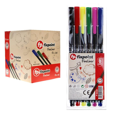 Fixpoint Fineliner Klipsli 6 Lı Kalem P-5440