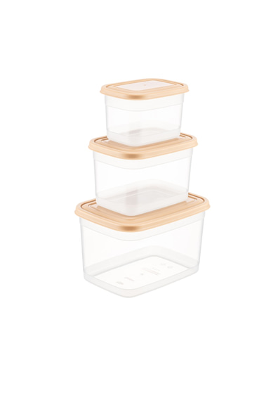 Freshlife Classy Dikdörtgen Saklama 3 Lü (0,6+1,2+2,3 Lt) D-429 03