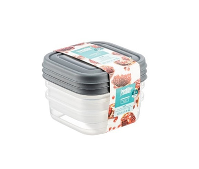 Freshlife Classy Kare Sığ Saklama 3 Lü 0,3 Lt D-481