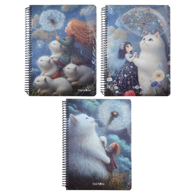 Kedi Desenli Kareli Defter