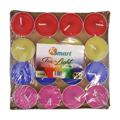 Ksmart Tealıght Mum Yuvarlak Karma 16 Lı