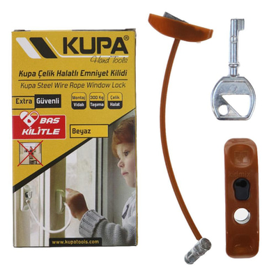 Kupa Çelik Halatlı Emniyet Kilidi Açık Kahve Kup8193