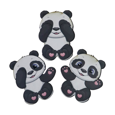 Mdf Duvar Dekoru Panda 3 Lü