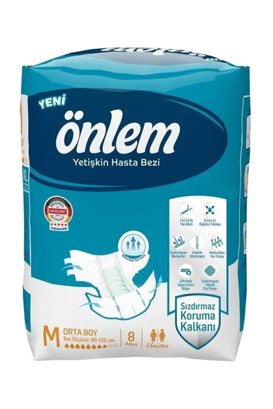 Önlem Bel Bantlı Yetişkin Hasta Bezi Küçük Medıum 8 Li