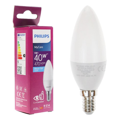 Phılıps 5-40w Candle Led Ampul Beyaz E14