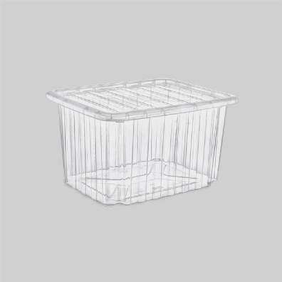 Poly Time Unıversal Kapaklı Kasa 30 Litre (Şeffaf) E-663