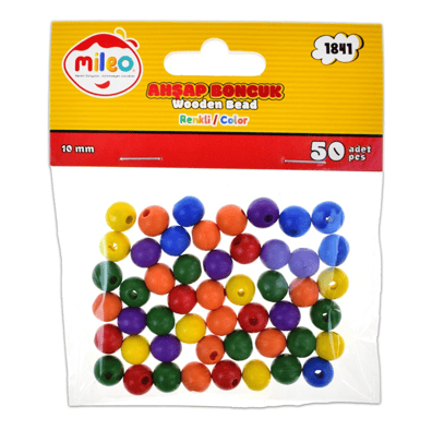 Renkli Ahşap Boncuk 10 Mm