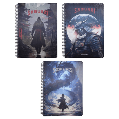 Samuray Desenli Çizgili Defter