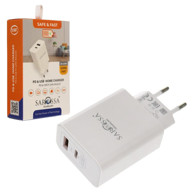Sarossa Pd & Usb Ev Şarj Başlığı 20w-5a S-507
