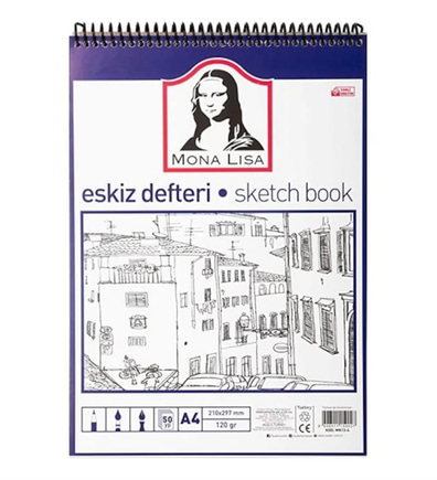 Südor Monalisa Telli Eskiz Defteri A4 120 Gr 50 Yp