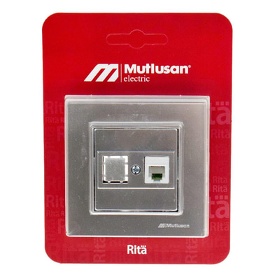 Mutlusan Rita 1×RJ12 Telefon Prizi – Gri, Blisterli