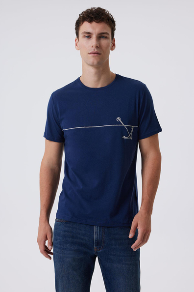 Earl Erkek %100 Pamuk O Yaka T-Shirt Lacivert