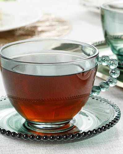 Balloon Glass 4 Parça 2 Kişilik Tea Cup Set 230 ml Green