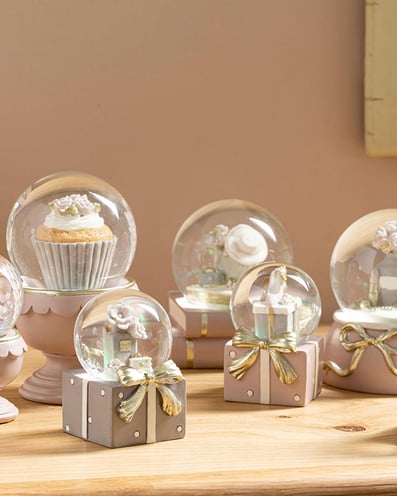 Shoes Snow Globe 4,5x4,5x7 cm Pink-Gray
