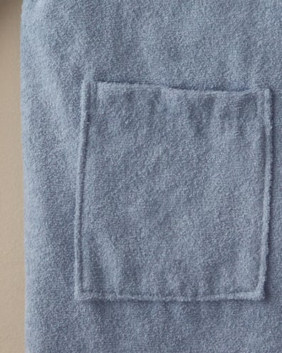 Wolin Cotton Polyester Bordered Bathrobe L-XL Blue