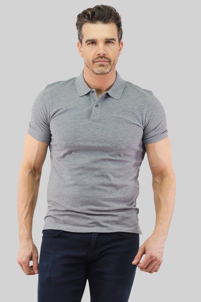 Boss Regular Fit Pallas Polo Yaka T-Shirt Gri 041