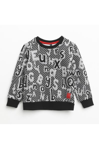 Erkek Çocuk Bisiklet Yaka Nakışlı Sweatshirt 1-5
