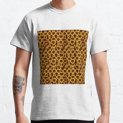 Gaillardia Tasarım Baskılı Tişört (bol kalıp t-shirt)