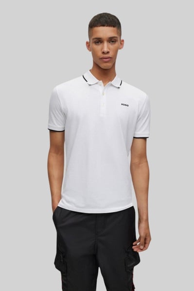 Hugo Slim Fit Polo Yaka Erkek T-Shirt Beyaz 100