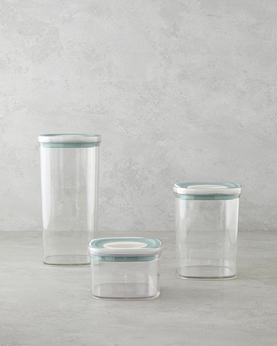 Adly 3 Parça Saklama Kabı 700 ml – 1,4 L – 2 L Yeşil-Krem