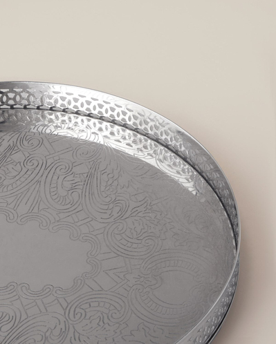Andre Metal Dekoratif Tepsi 23x5 Cm Gümüş