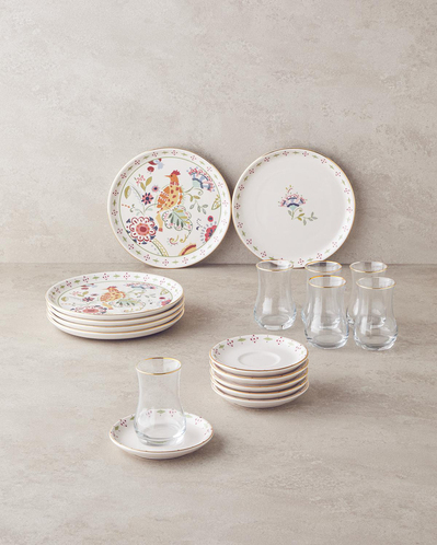 Angelo Seramik Pasta Seti 18 Parça 6 Kişilik Renkli