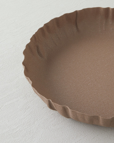 Avelia Metal Dekoratif Tepsi 30x5 cm Açık Kahverengi