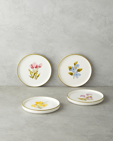 Begonya Seramik 4lü Pasta Tabağı 16 cm Renkli
