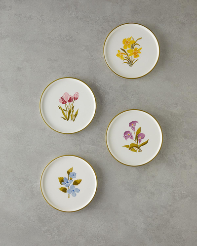 Begonya Seramik 4lü Pasta Tabağı 16 cm Renkli