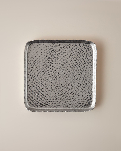 Berta Metal Dekoratif Tepsi 28.5x22x3 cm Gümüş