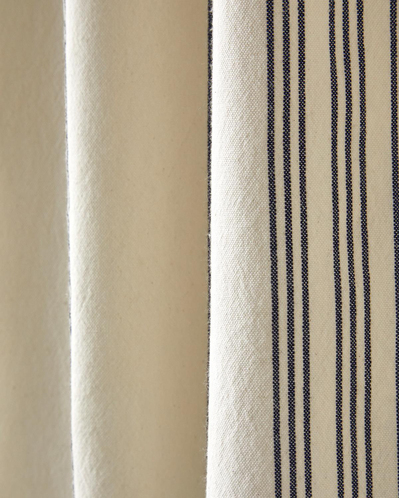 Bohem Line Pamuklu Peştemal 90x150 cm Açık Bej-Koyu Lacivert