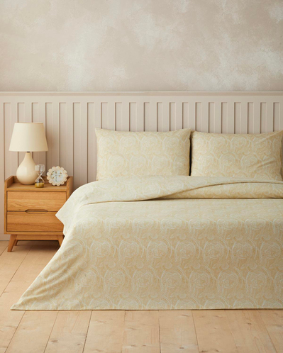 Bohemian Kolay Ütülenir Çift Kişilik Çarşaflı Nevresim Takımı 200x220 cm Hardal