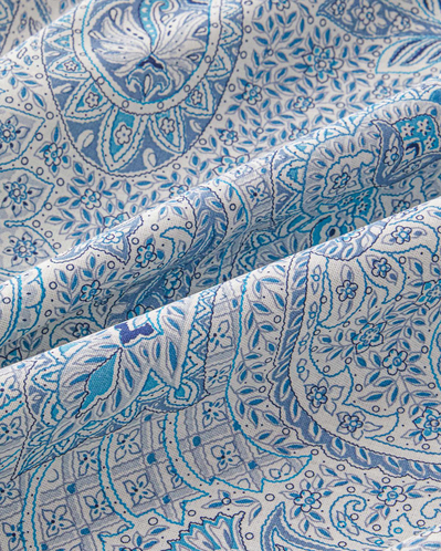 Boho Chic Pamuklu Çift Kişilik Çarşaflı Nevresim Takımı 200x220 cm Mavi