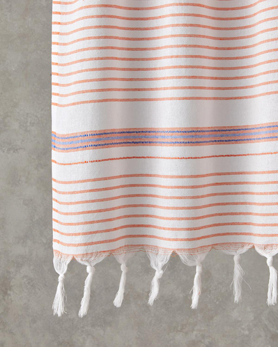 Bony Rejenere Çizgili Peştamal 90x150 cm Mavi-Turuncu