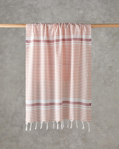 Bony Rejenere Çizgili Peştamal 90x150 cm Mavi-Turuncu