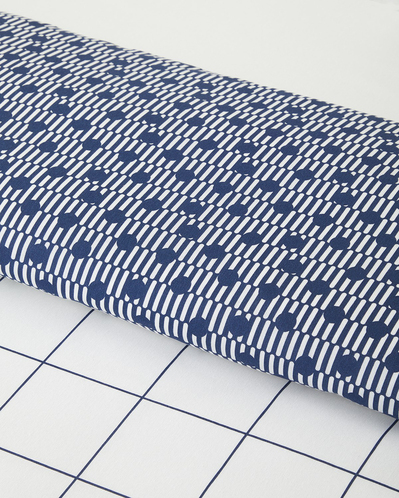 Border Dots Kolay Ütülenir Tek Kişilik Çarşaflı Nevresim Takımı 160x220 cm Lacivert