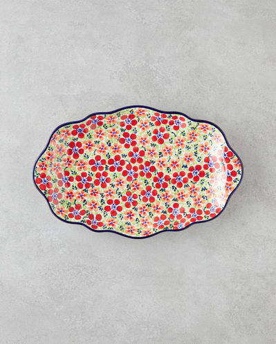 Botanic Stoneware Kayık Tabak 35 cm Renkli