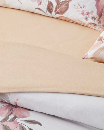 Bright Garden Dijital Baskılı Kolay Ütülenir Tek Kişilik Çarşaflı Nevresim Takımı 160x220 cm Pembe - Sarı