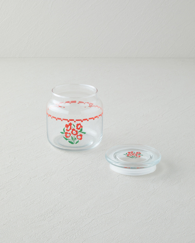 Bright Parade Cam Kavanoz 500 ml Kırmızı - Beyaz