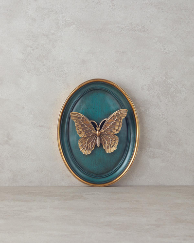 Butterfly Polyresin Duvar Aksesuarı Lacivert