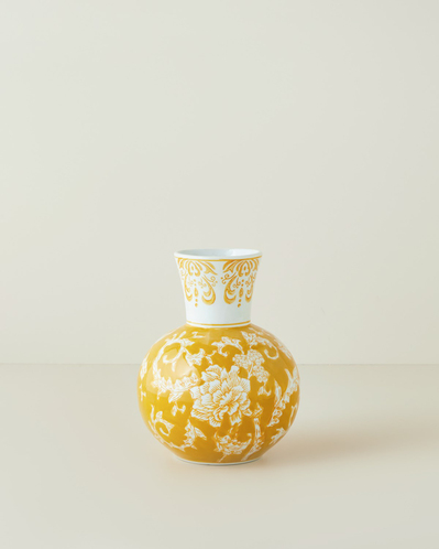 Caren Seramik Vazo 21 cm Sarı