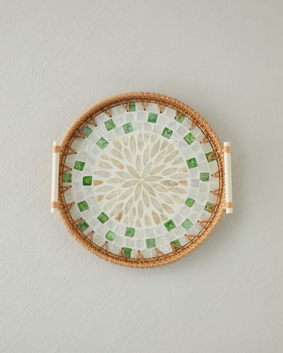 Celina Rattan Tepsi 28 cm Kahverengi